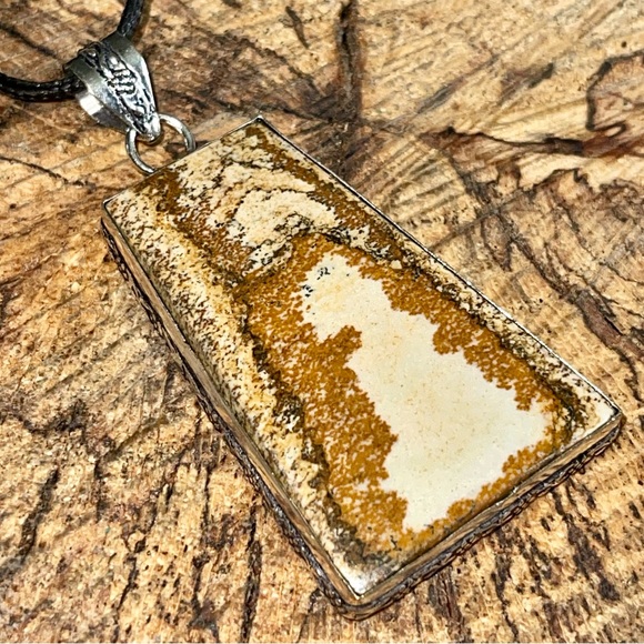Beautiful Large Picture Jasper Pendant 3” - Picture 1 of 8